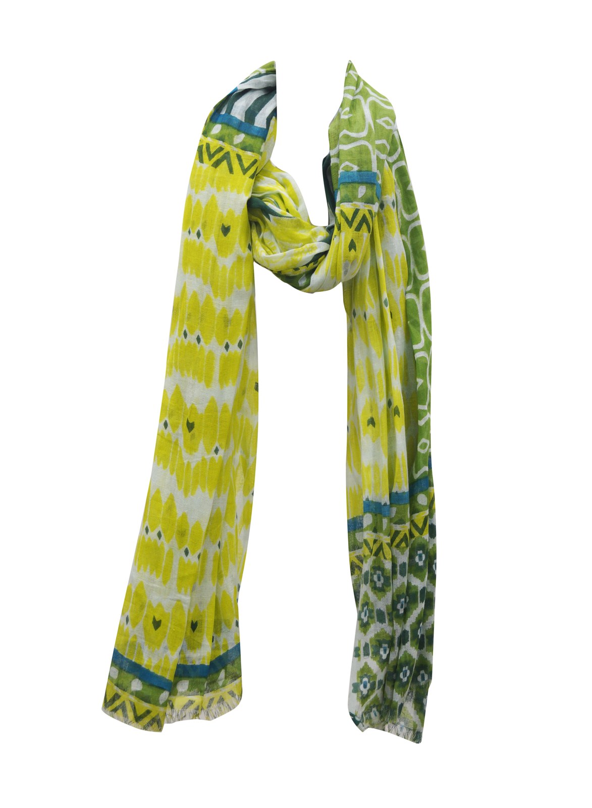 Lime and green printed scarf