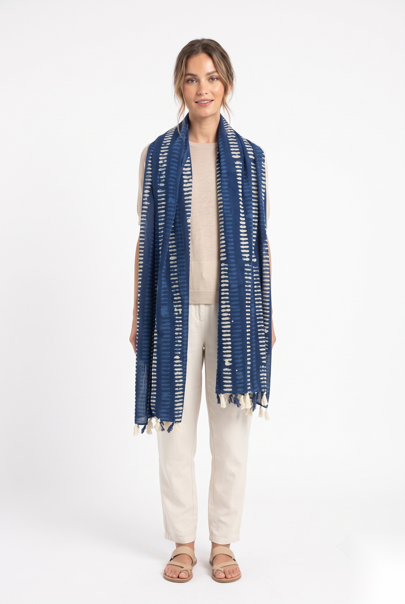 Women Scarves worn by a model, KK Fashion Exports