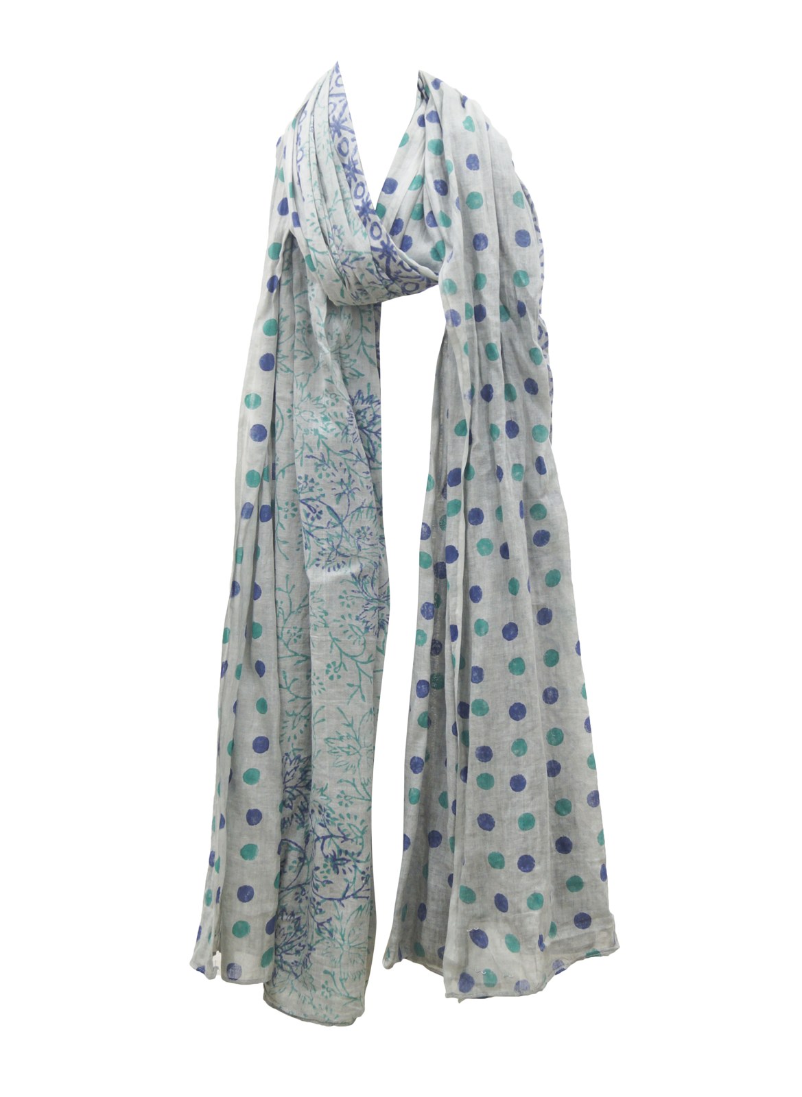 Vit och blå prickig scarf