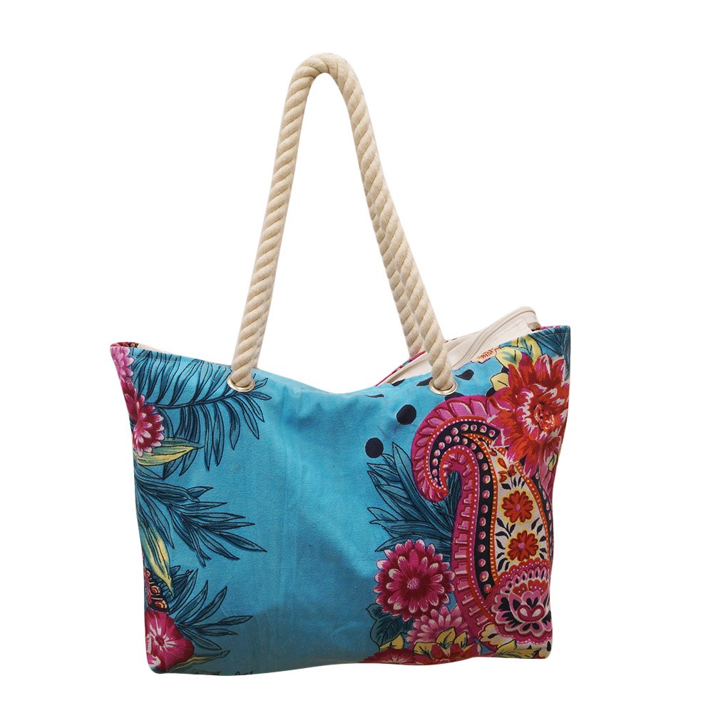 Printed bag with rope handles