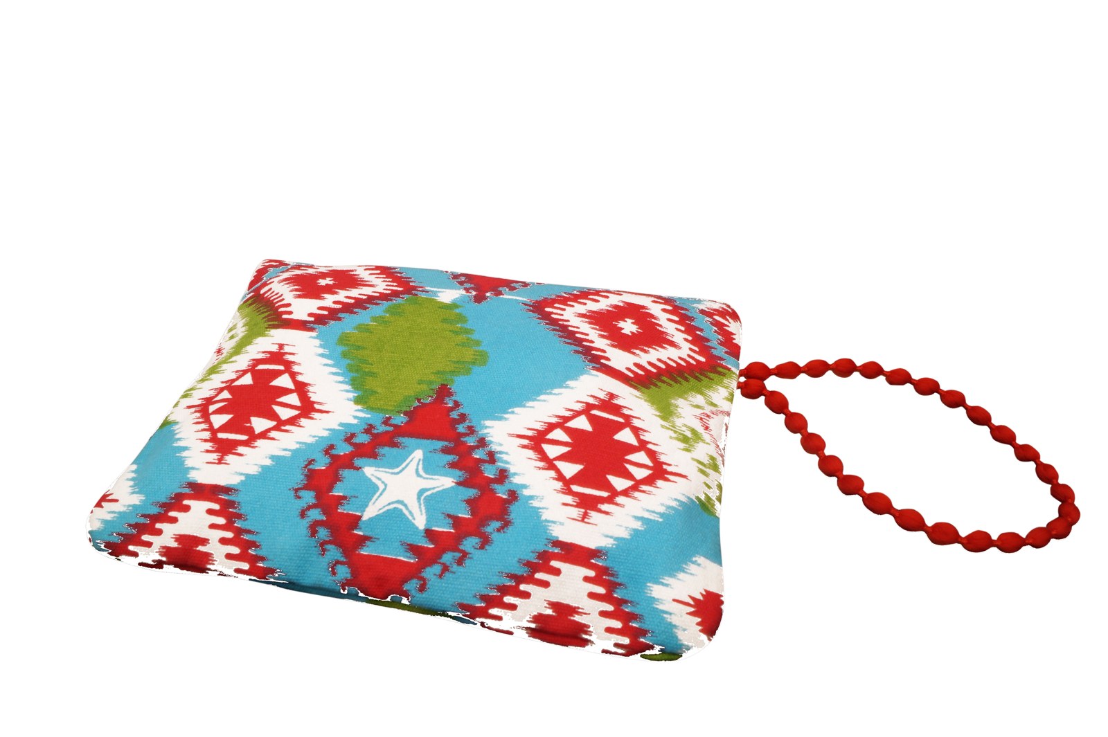 Printed pouch with wrist strap