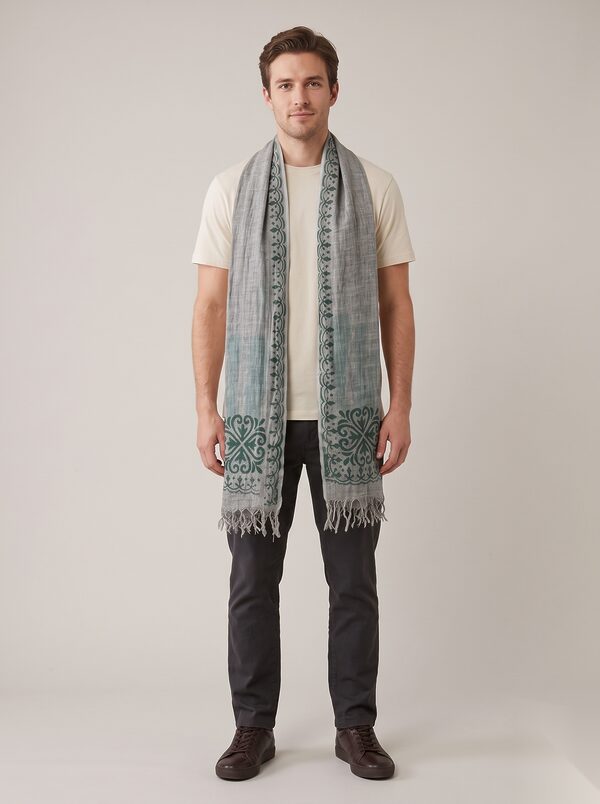 Men Scarves worn by a model, KK Fashion Exports