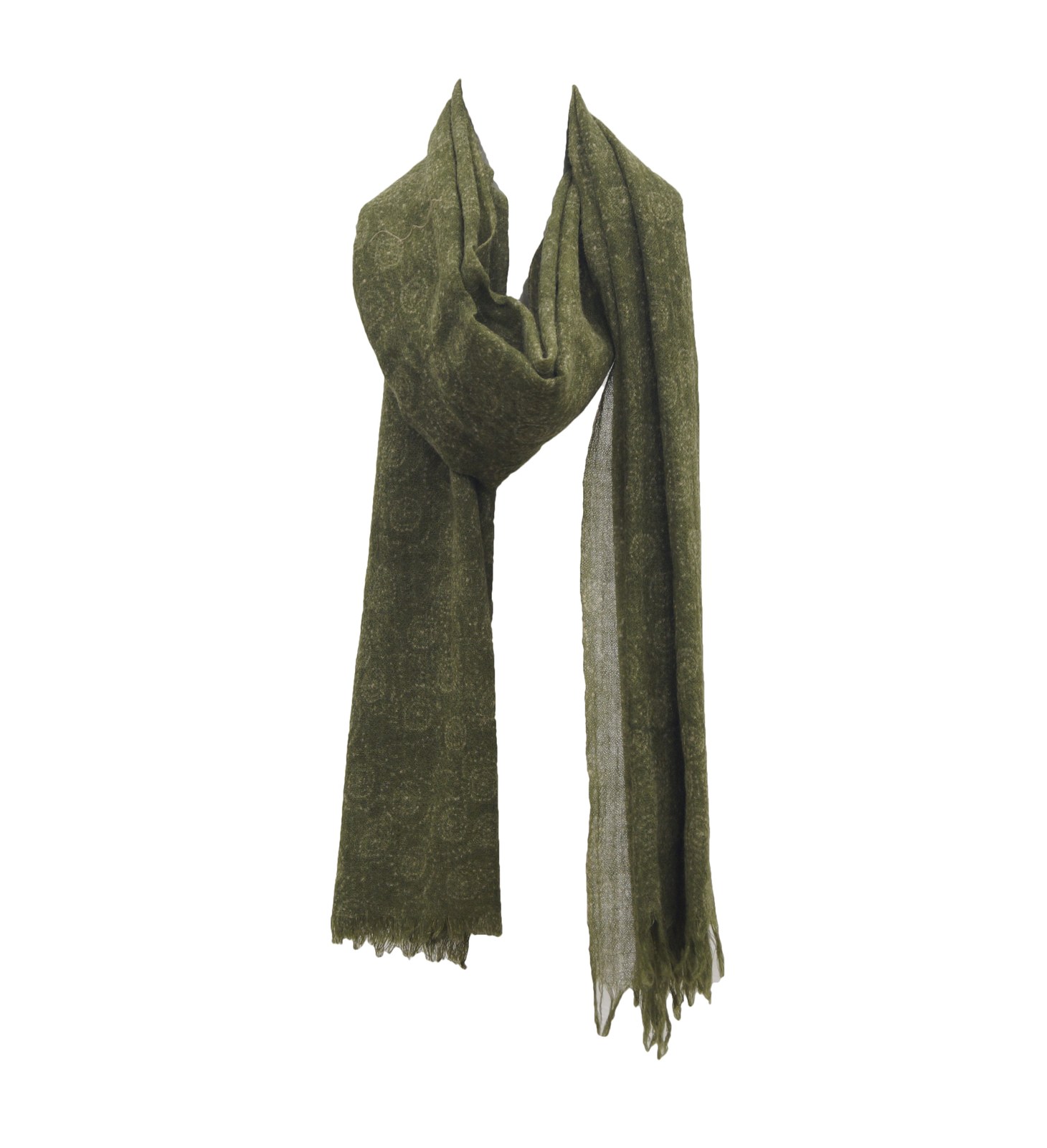 Olive wool scarf
