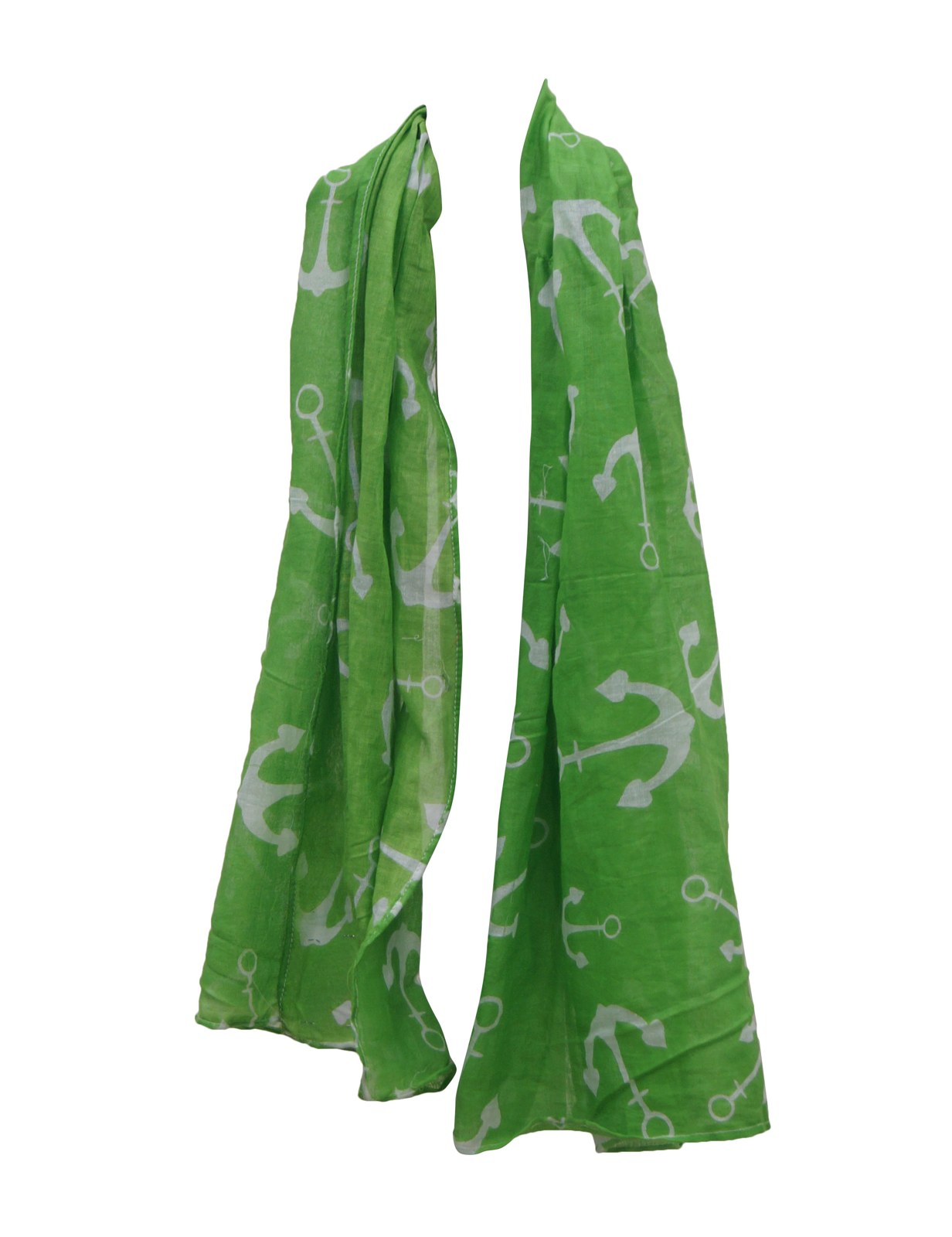 Green anchor print cotton bandana