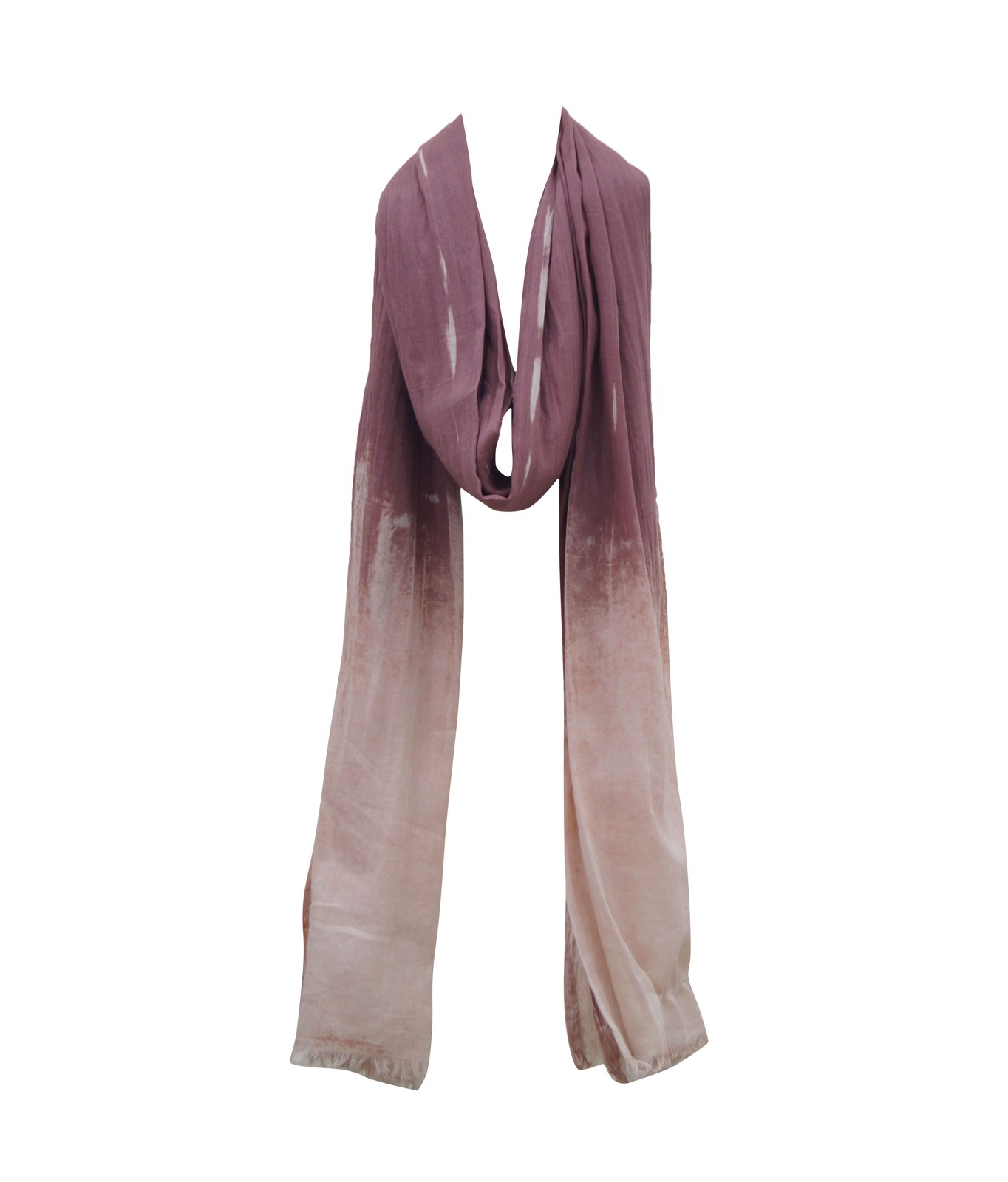 Plum to beige ombre cotton scarf