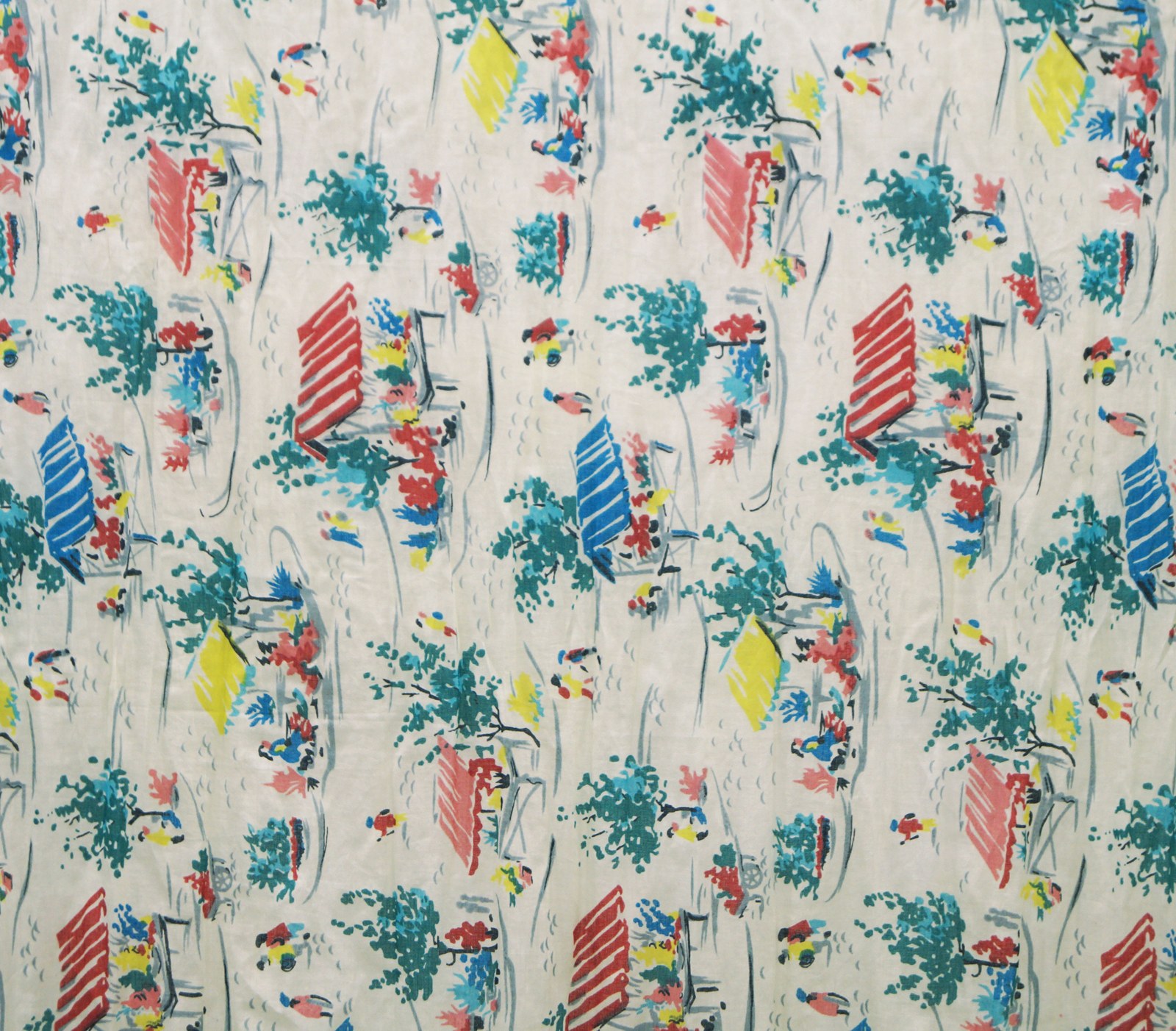 White floral printed cotton pareo