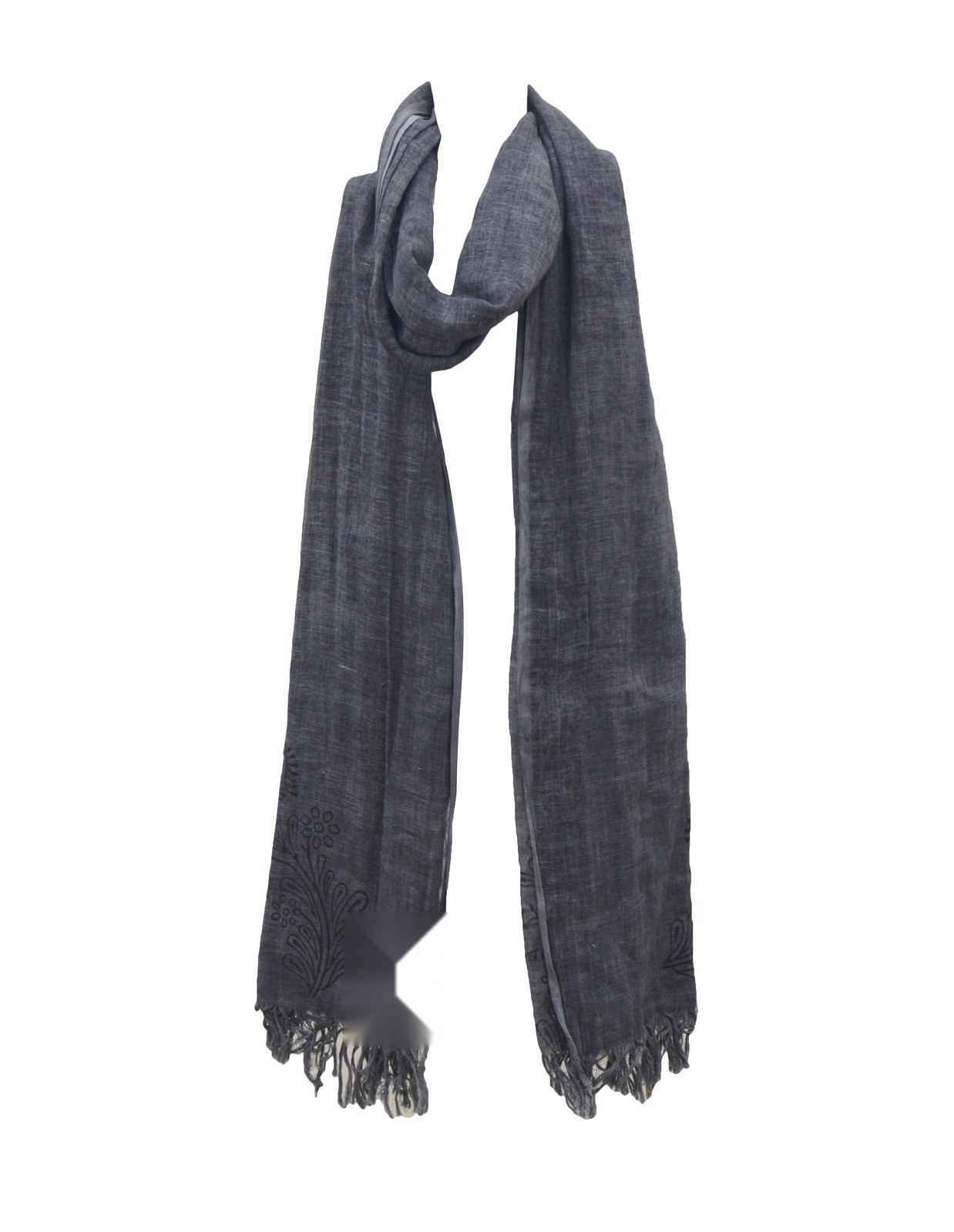 Charcoal solid cotton scarf