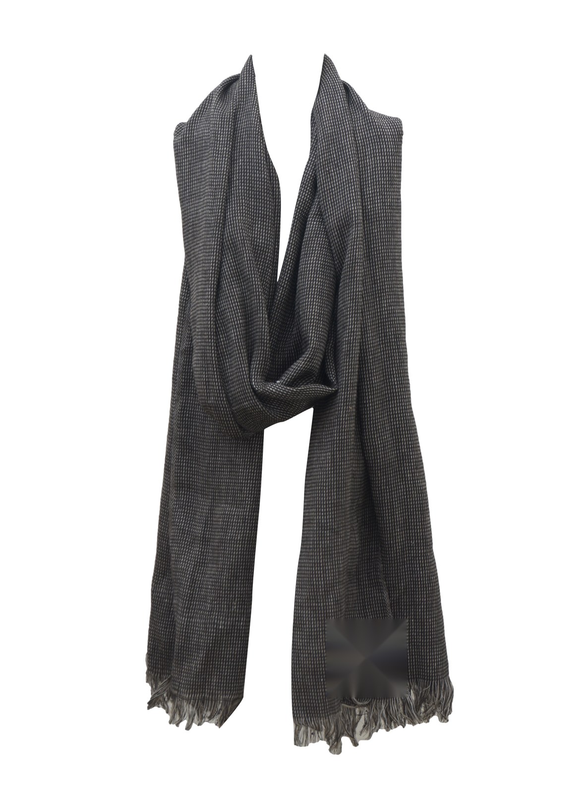 Black solid cotton scarf