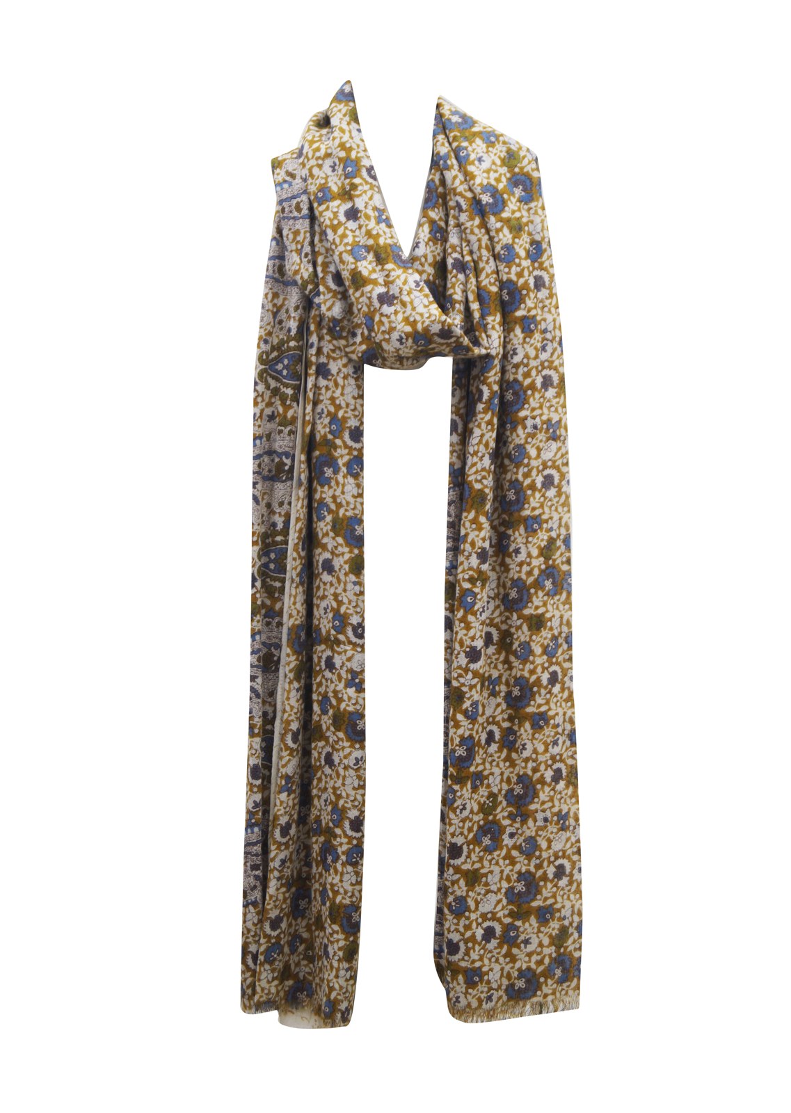 Beige and brown printed scarf