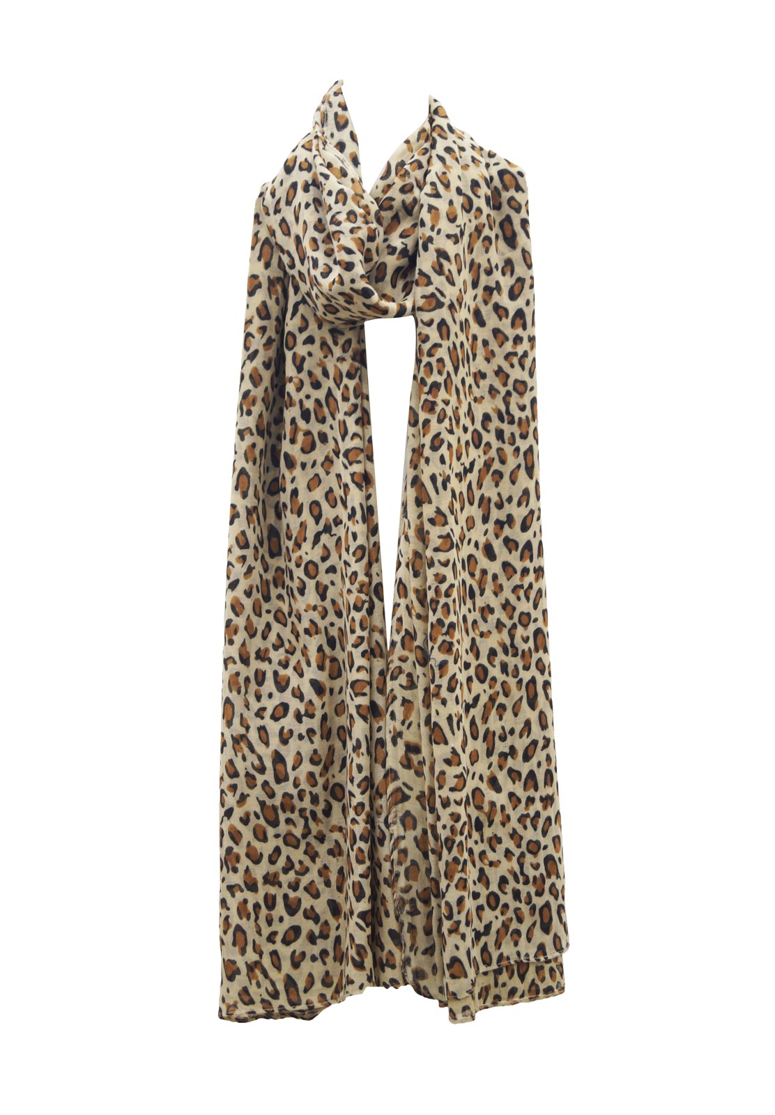 Leopard print polyester scarf