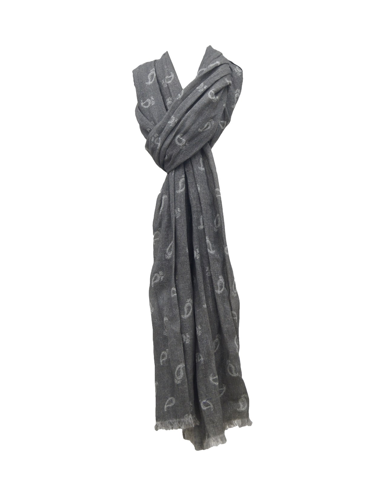 Charcoal solid polyester scarf