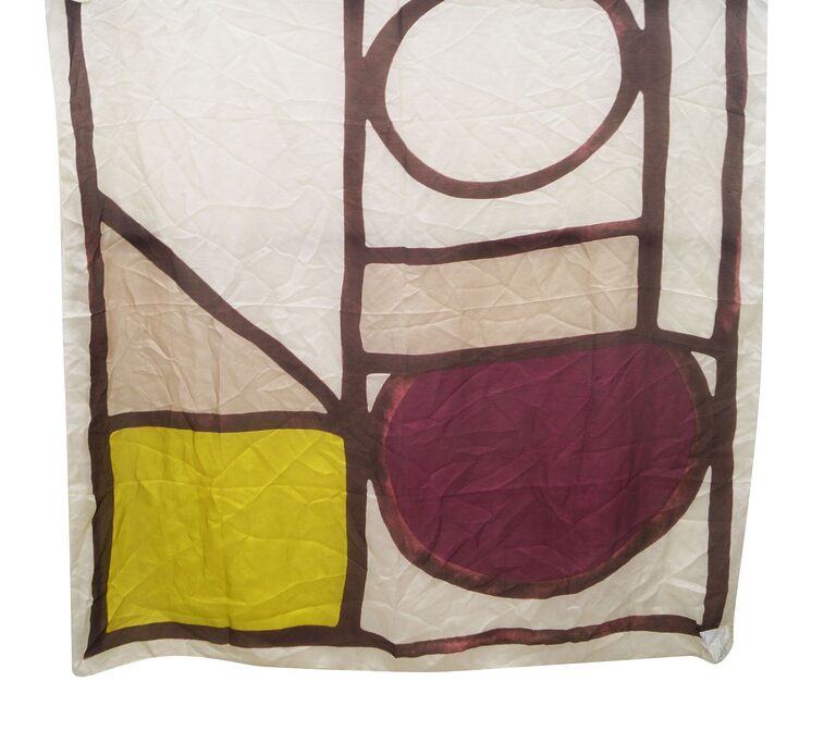Geometric printed silk square bandana