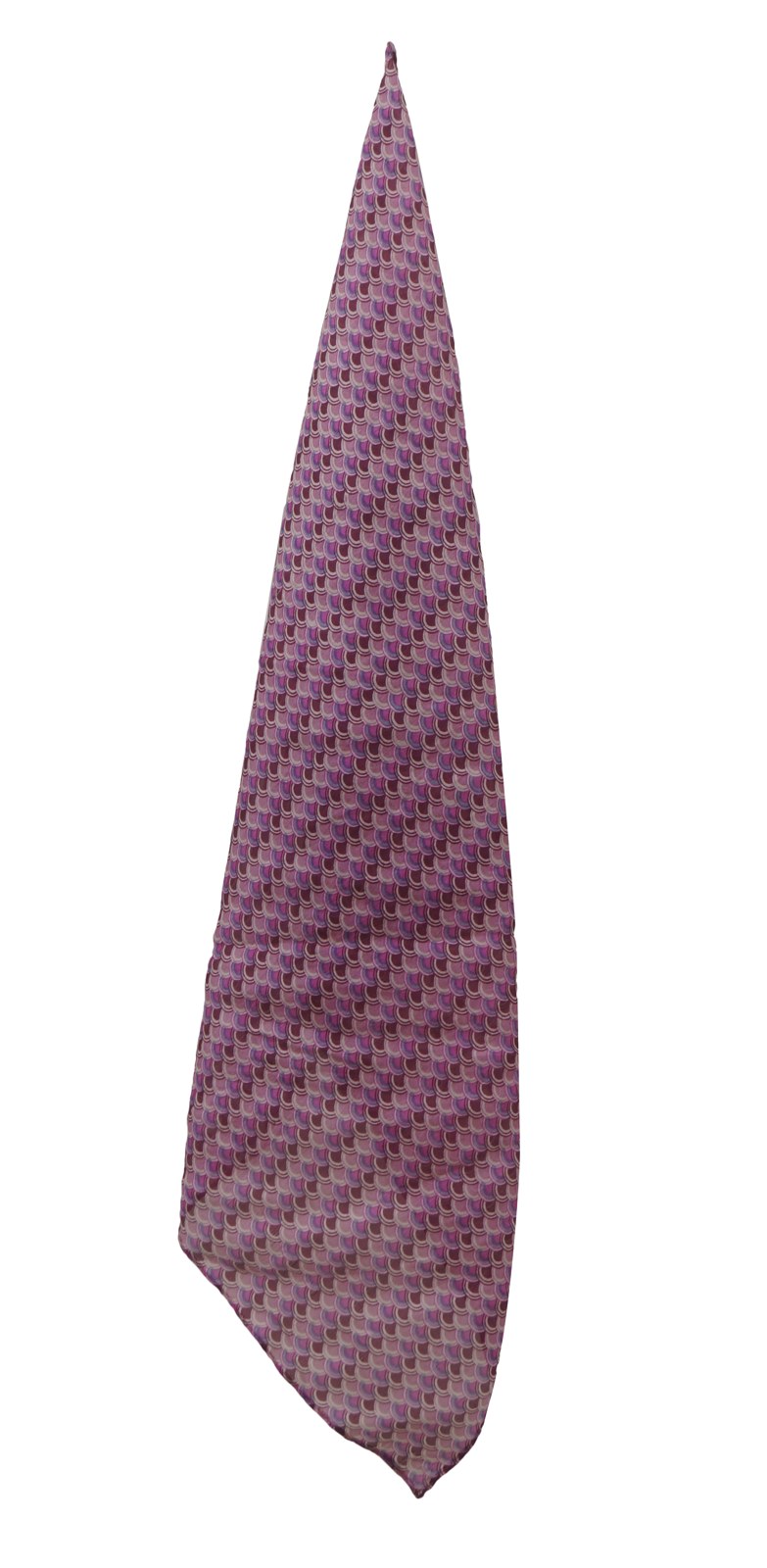 Purple printed silk neck scarf