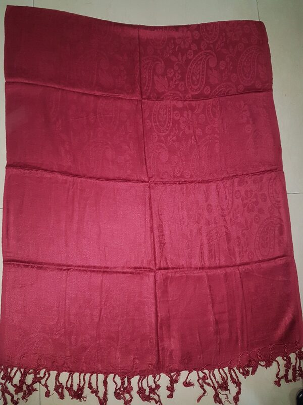 Viscose pashmina shawl with fringe