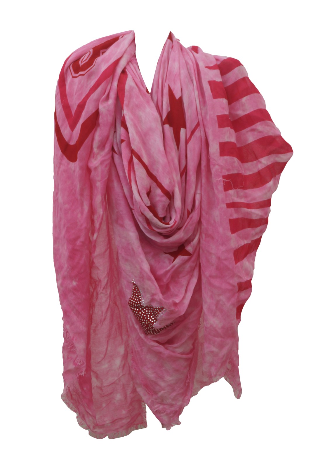 Pink printed viscose shawl