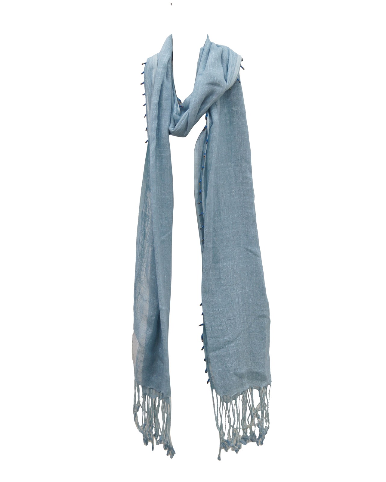 Light blue solid viscose scarf