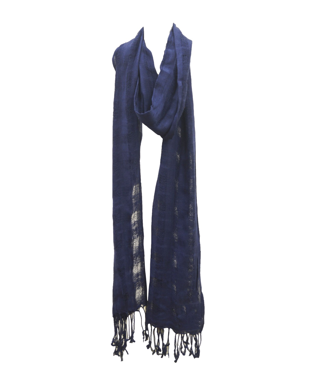 Navy solid viscose scarf