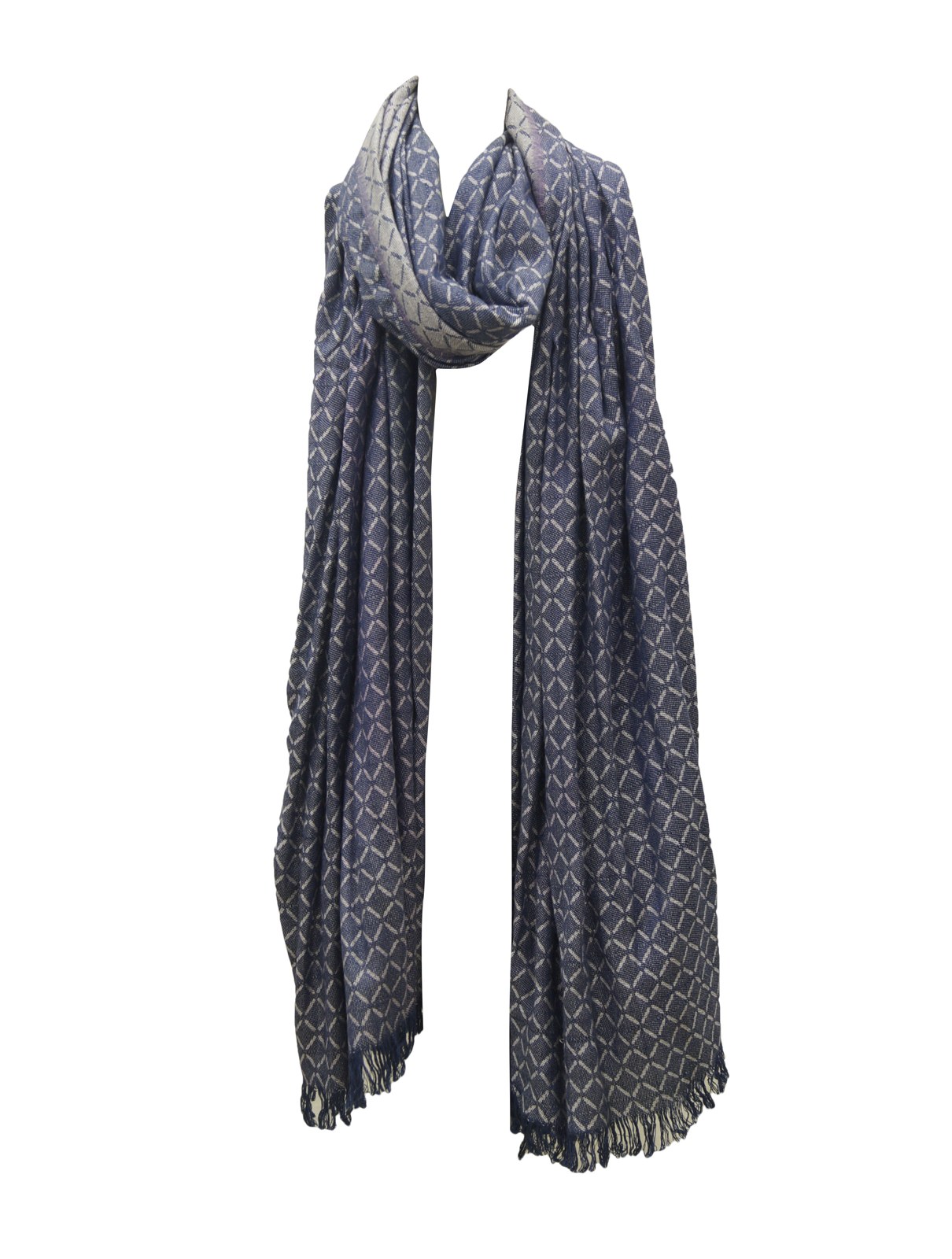 Navy stone wash viscose scarf