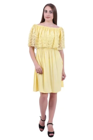 knee length dresses for ladies Off-White Hakoba with Embellished Yoke Umbrella Cut Dress M main image 0