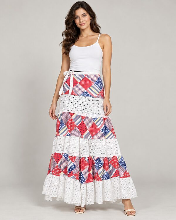Embroidered Skirts worn by a model, KK Fashion Exports