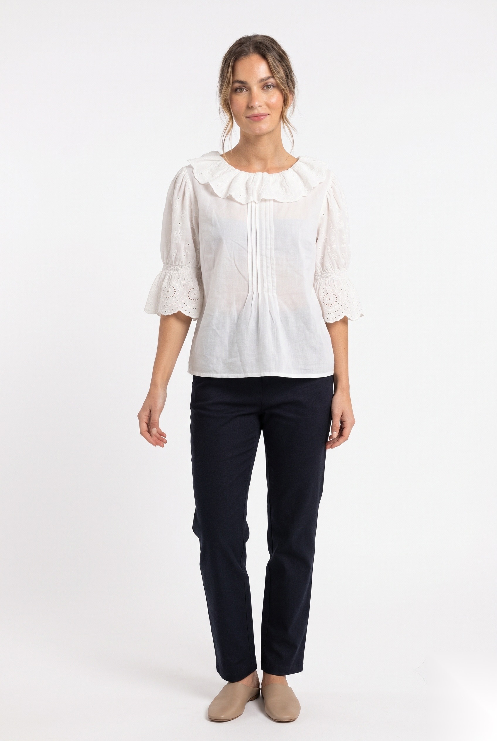 Net Top worn by a model, KK Fashion Exports