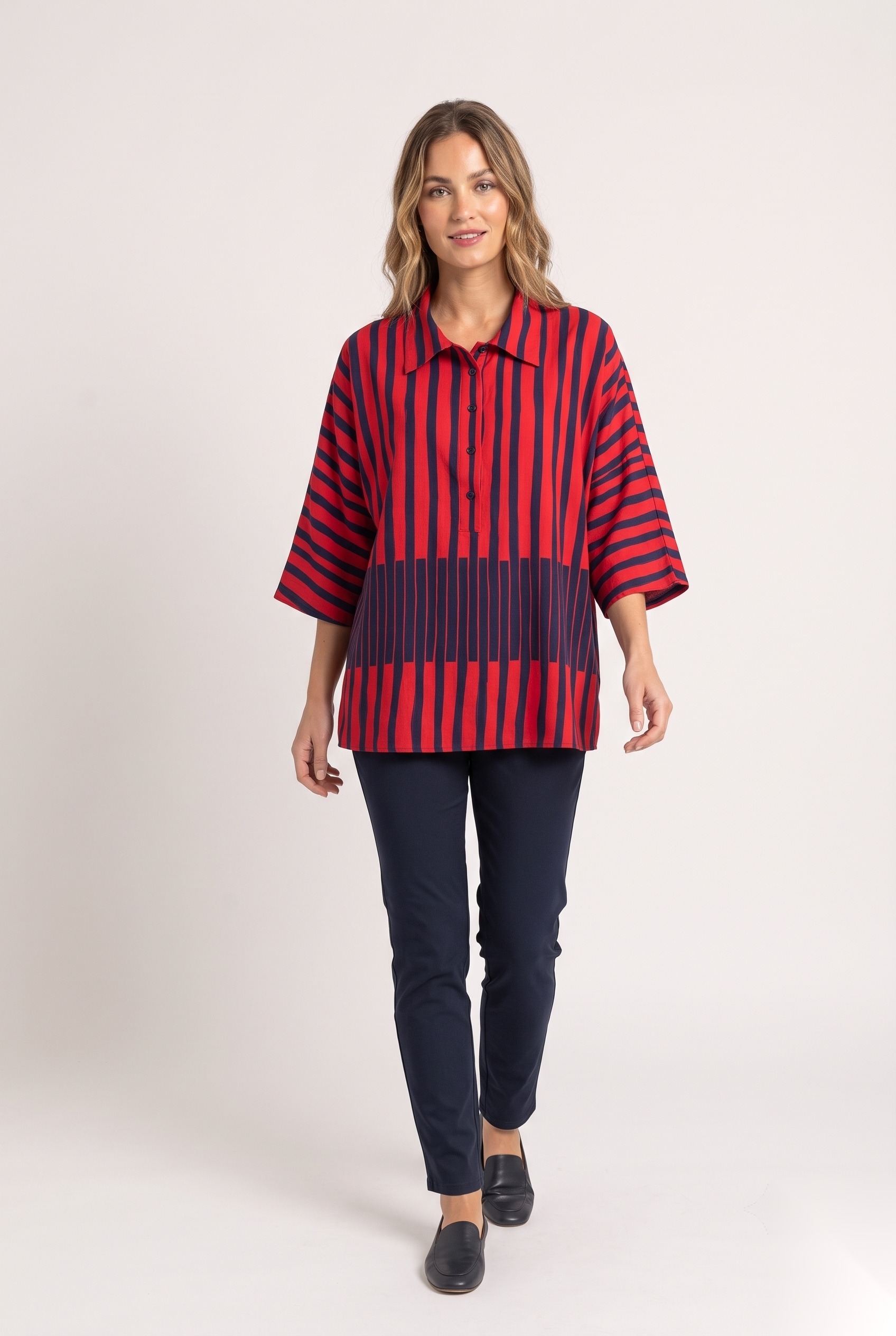 Printed Top worn by a model, KK Fashion Exports