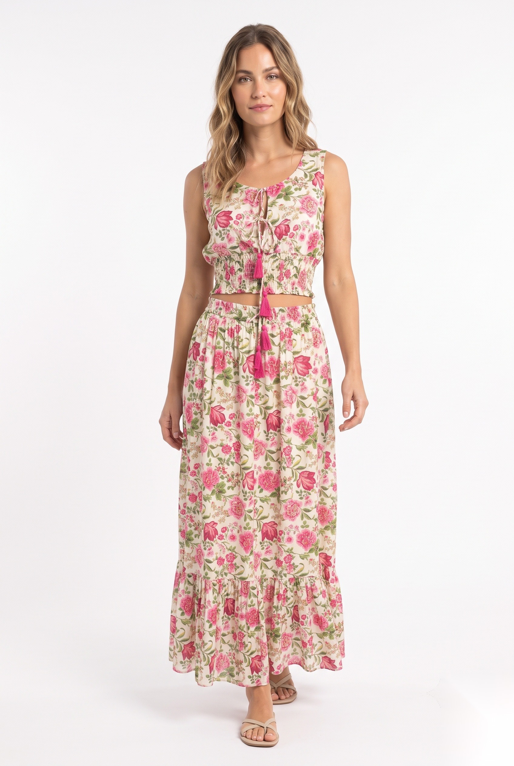 Printed Top worn by a model, KK Fashion Exports