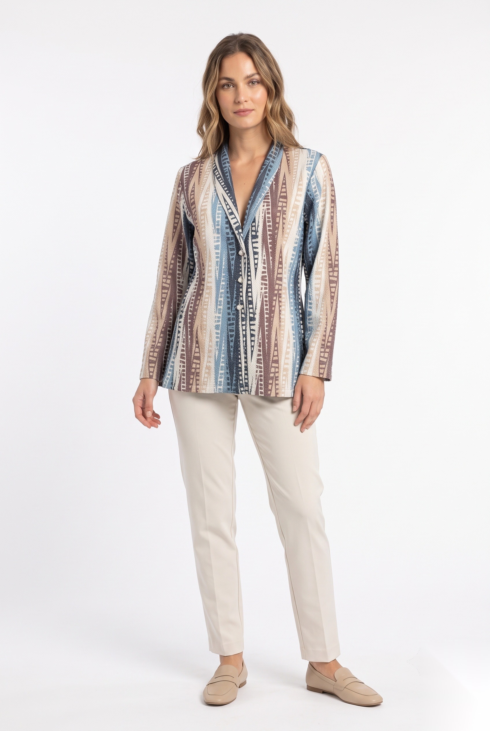 Printed Top worn by a model, KK Fashion Exports
