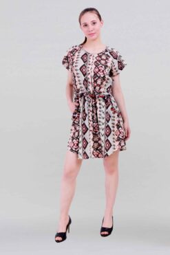 Φόρεμα με στάμπα βαμβακερής λάσπης