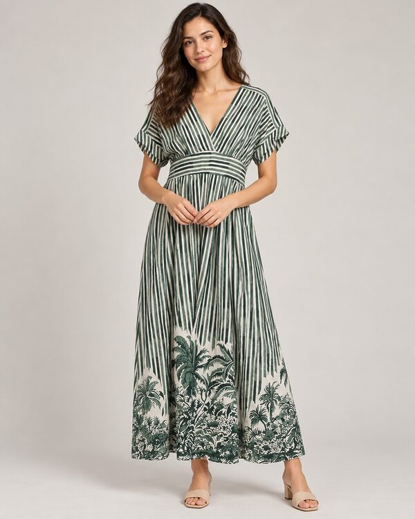 Cotton Crepe Printed Dresses worn by a model, KK Fashion Exports