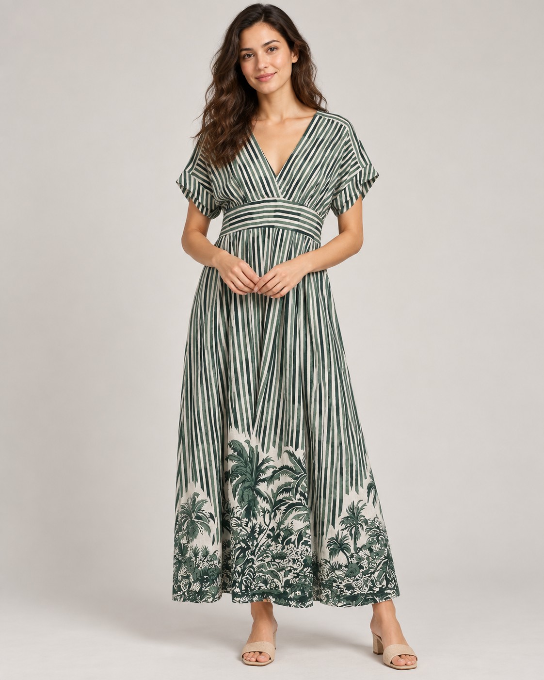 Cotton Crepe Printed Dresses worn by a model, KK Fashion Exports