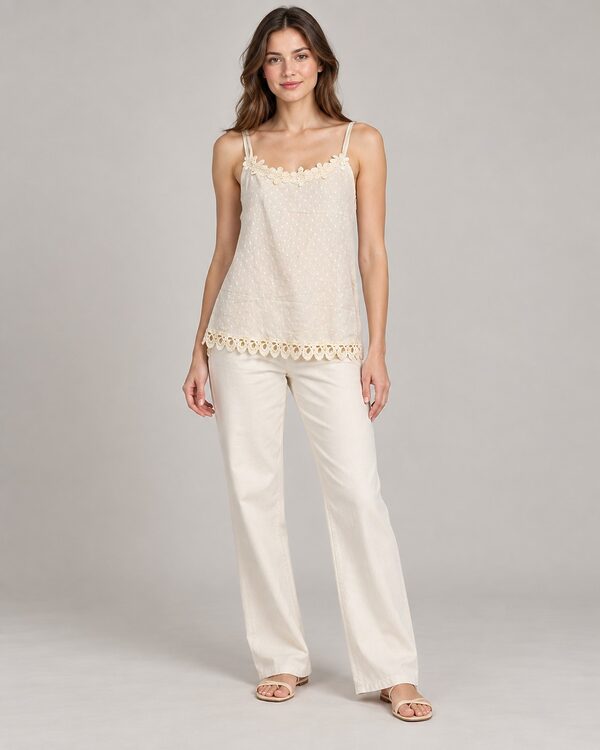 Cotton Jacquard Tops worn by a model, KK Fashion Exports