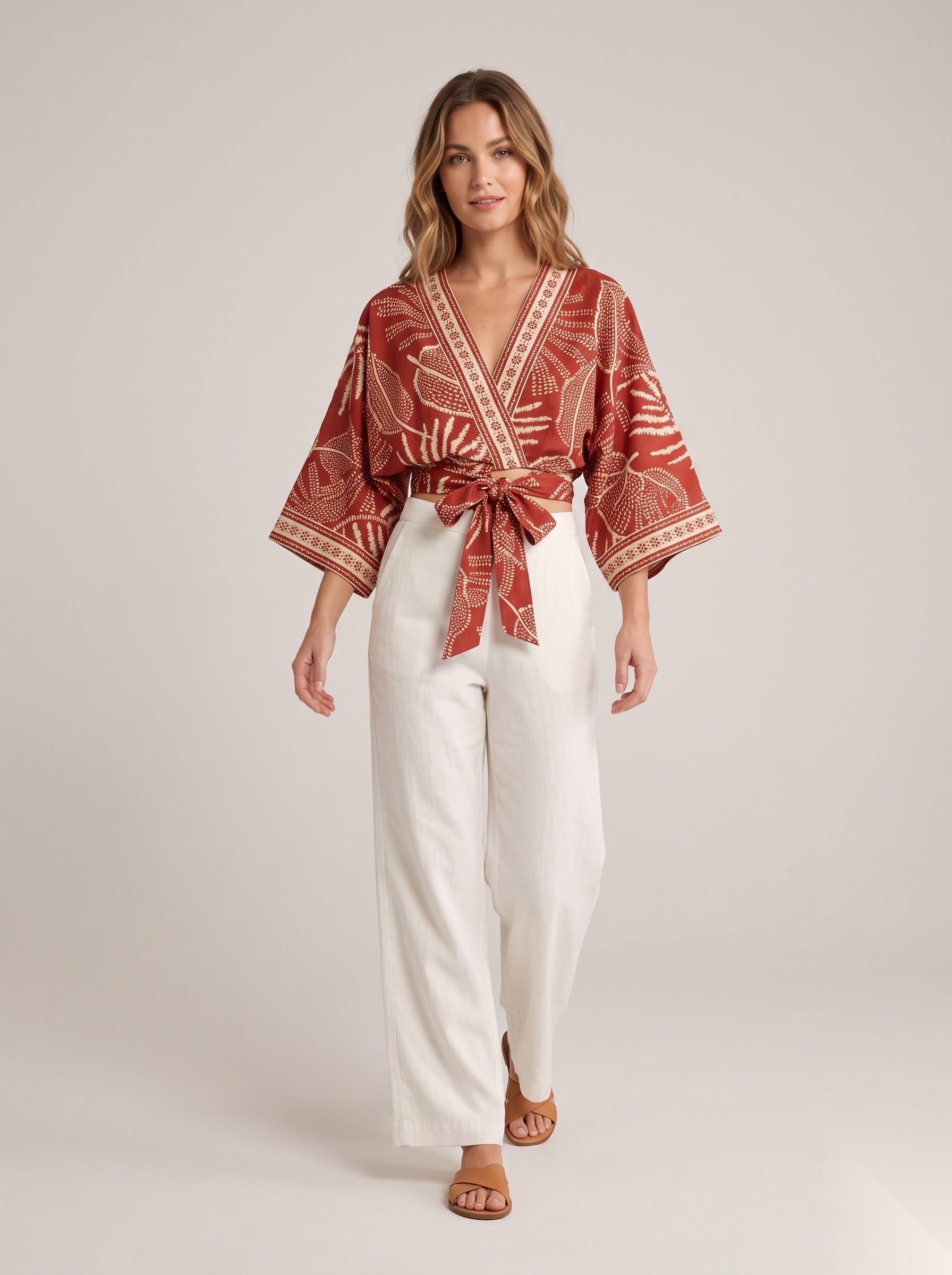 Viscose Printed Tops worn by a model, KK Fashion Exports