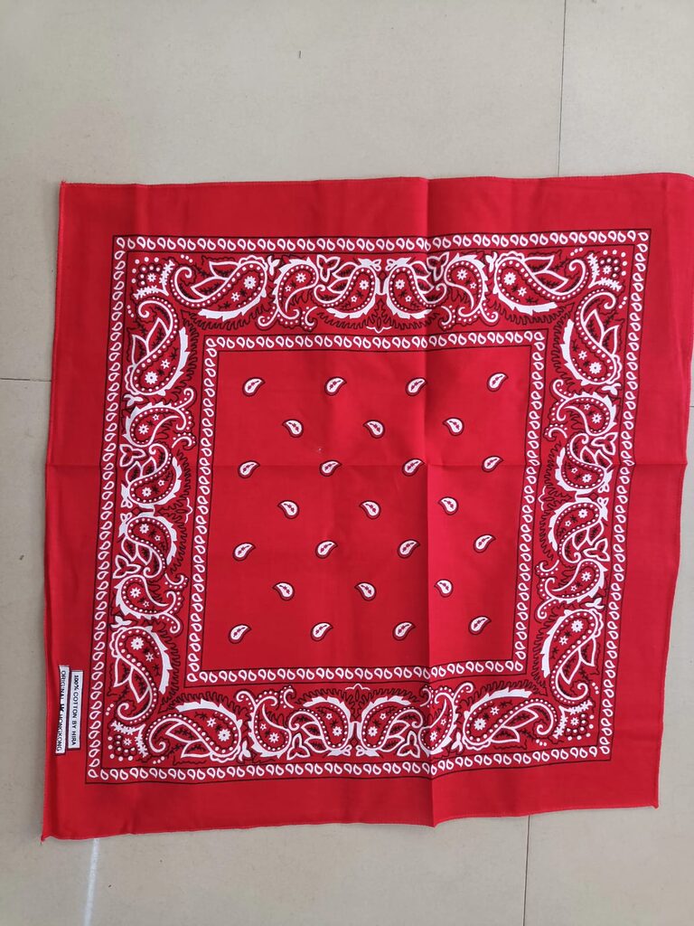 Red paisley print cotton bandana