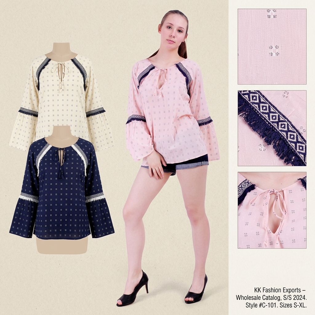 Cotton Jacquard Tops