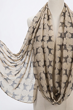 Custom Printed Animal Dog Print Viscose Scarves