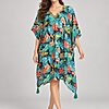 Digitaal bedrukte zijden kaftan tops
