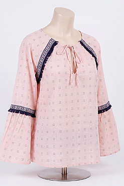 Embroidered Cotton Jacquard Tops