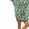 Pom Pom Trim Chiffon Kaftan Beach Dress