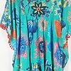 Pom Pom Trim Chiffon Kaftan Beach Dress