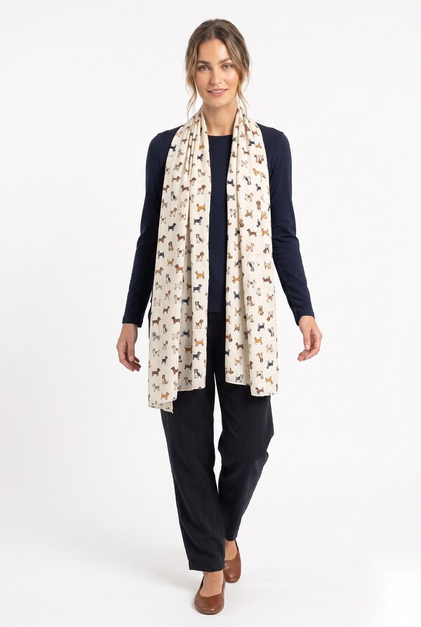 Viscose scarf with dog print, KK Fashion Exports
