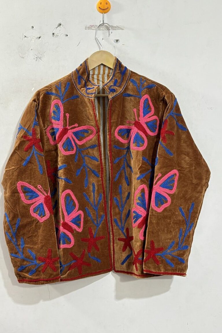 Butterfly Garden suzani jacket in Rust, style SZJ-135
