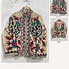 Crimson Leaf Cotton Suzani Jacket