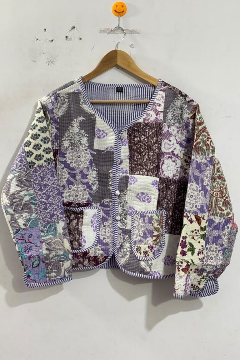 Cropped suzani jacket in Lavender, style SZJ-302