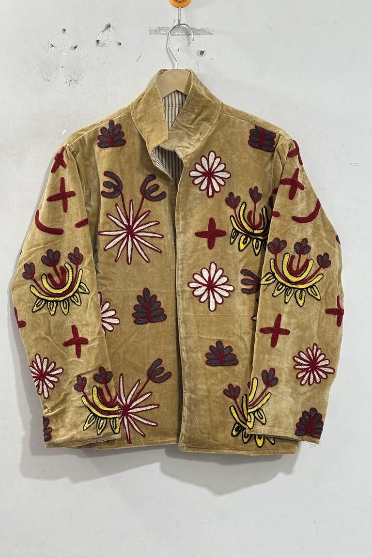Leopard Pair suzani jacket in Camel, style SZJ-108