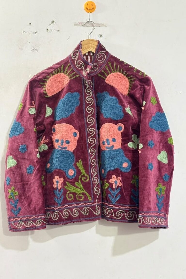 Teddy & Sunrise suzani jacket in Plum, style SZJ-104
