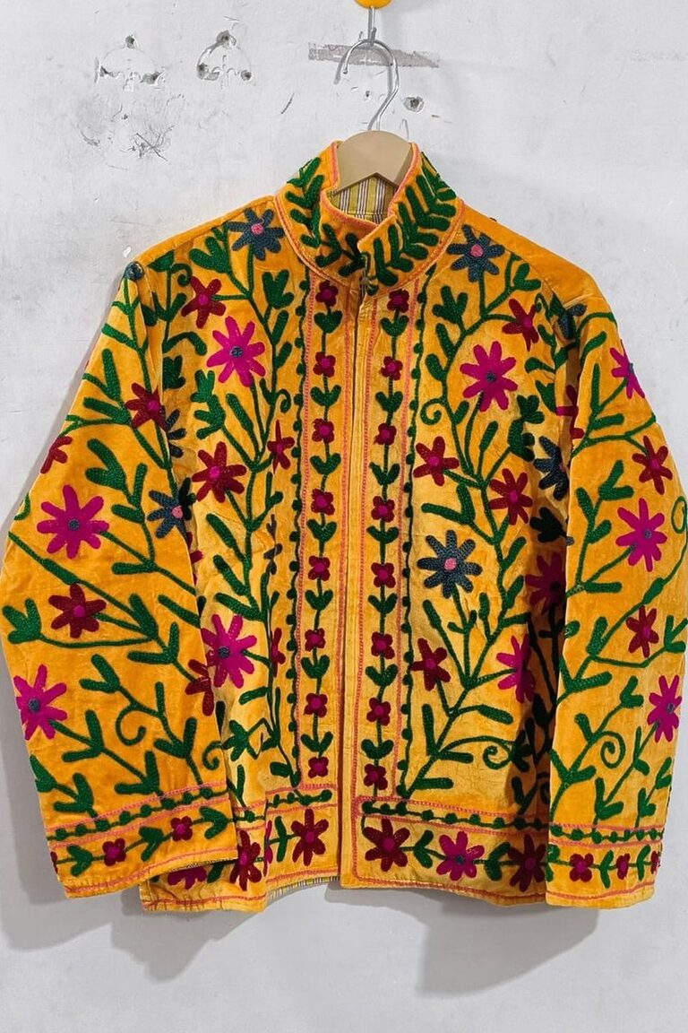 Tree of Life Vine suzani jacket in Mustard, style SZJ-131