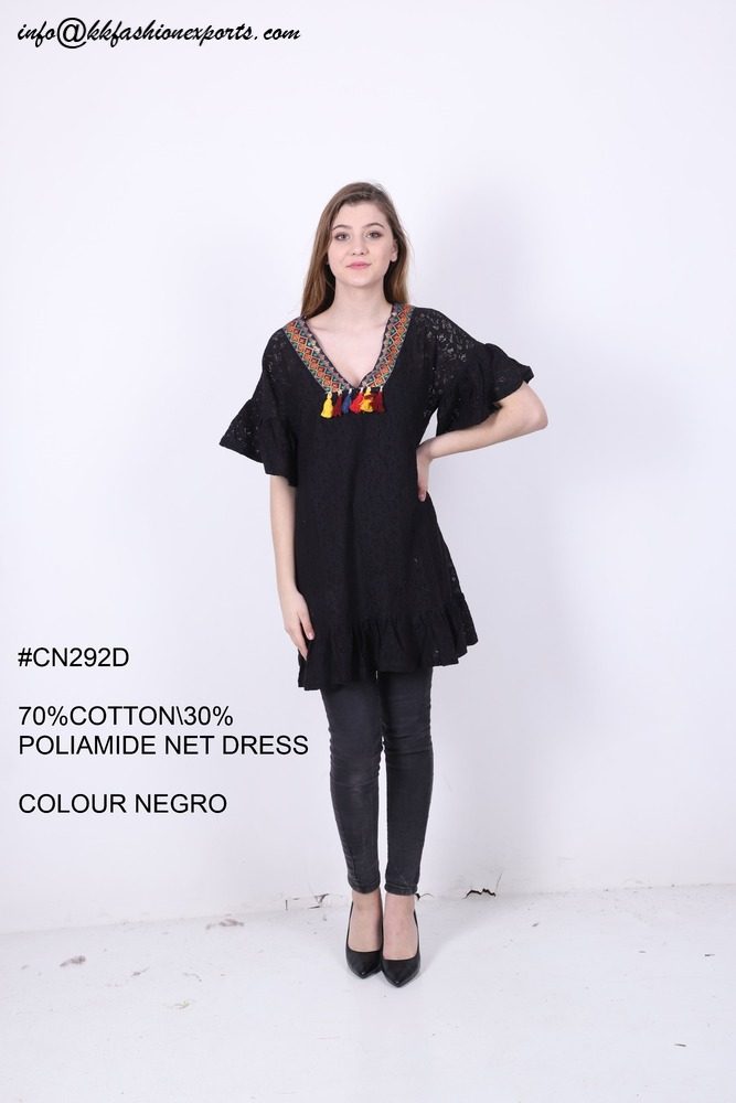 Cotton Polyamide Net Dress CN292D