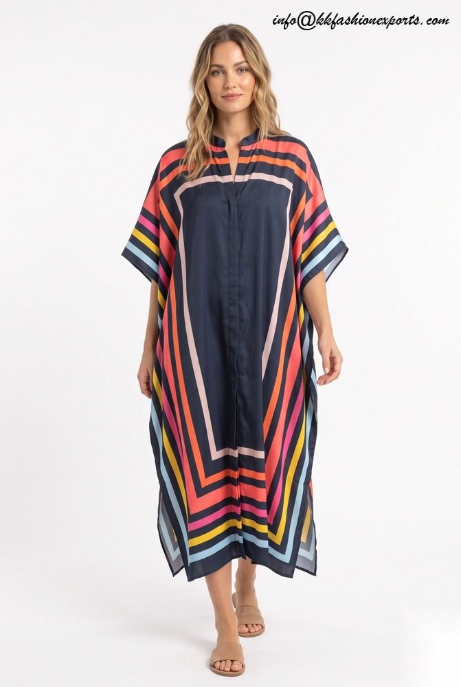 Printed Polyester Satin Kaftan SP2347K