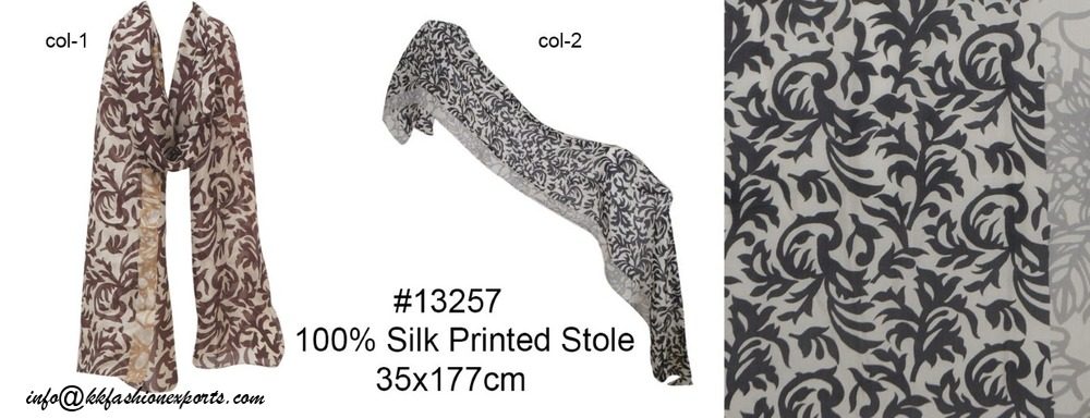 Silk Printed Stole 13257
